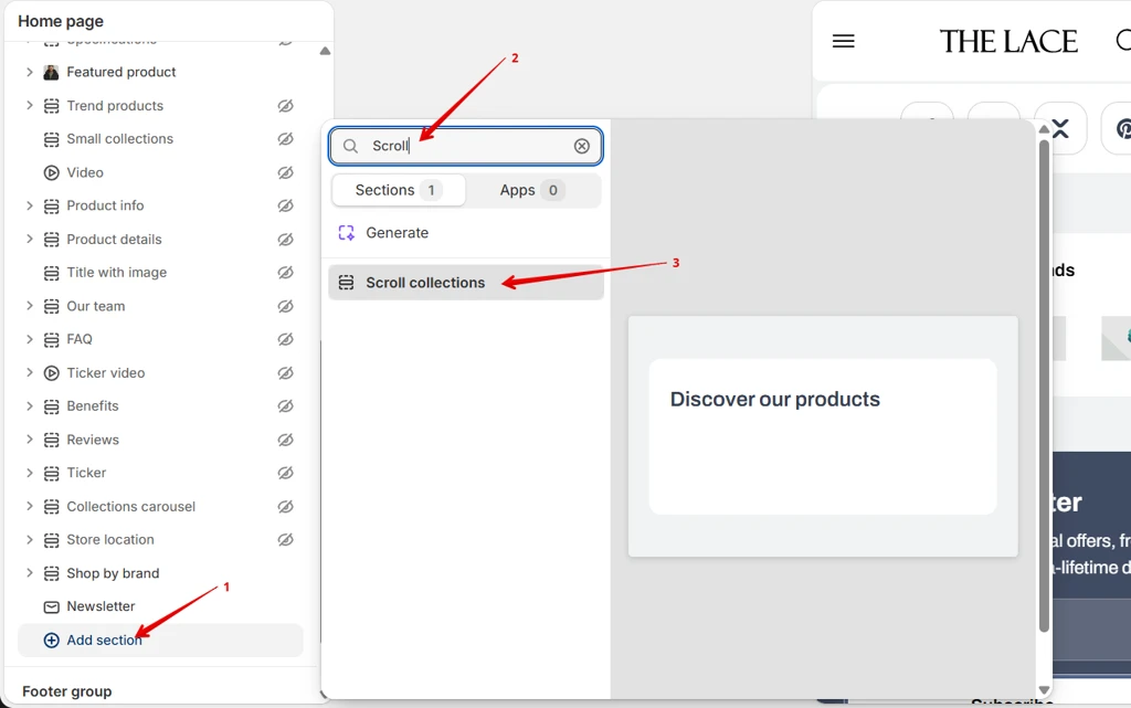 add Scroll collections