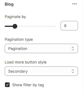 Section settings blog