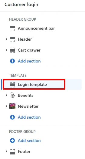 Login template (Adding)