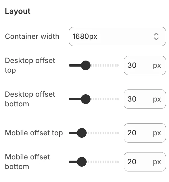 layout settings