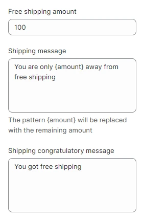 Shipping bar setting