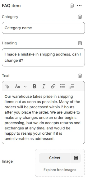 faq item