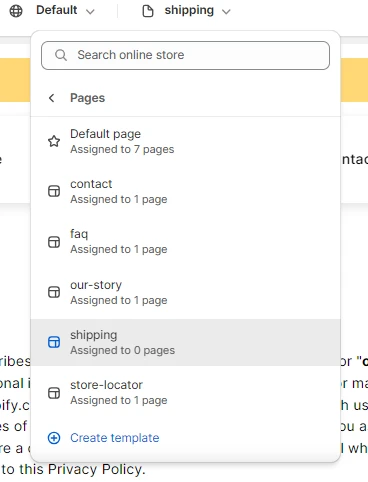 shipping and returns template