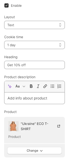 Product promo settings (General)
