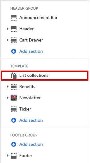 List collections (Adding)