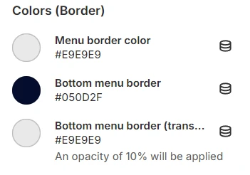 header colors border