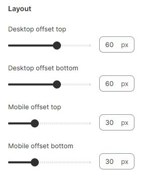 Section settings
