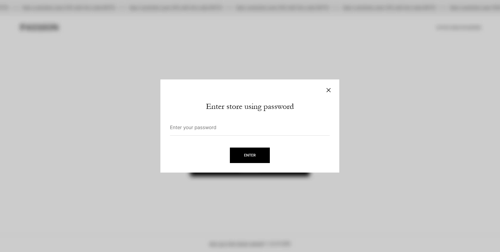 password page popup