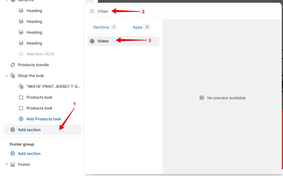 Adding a section