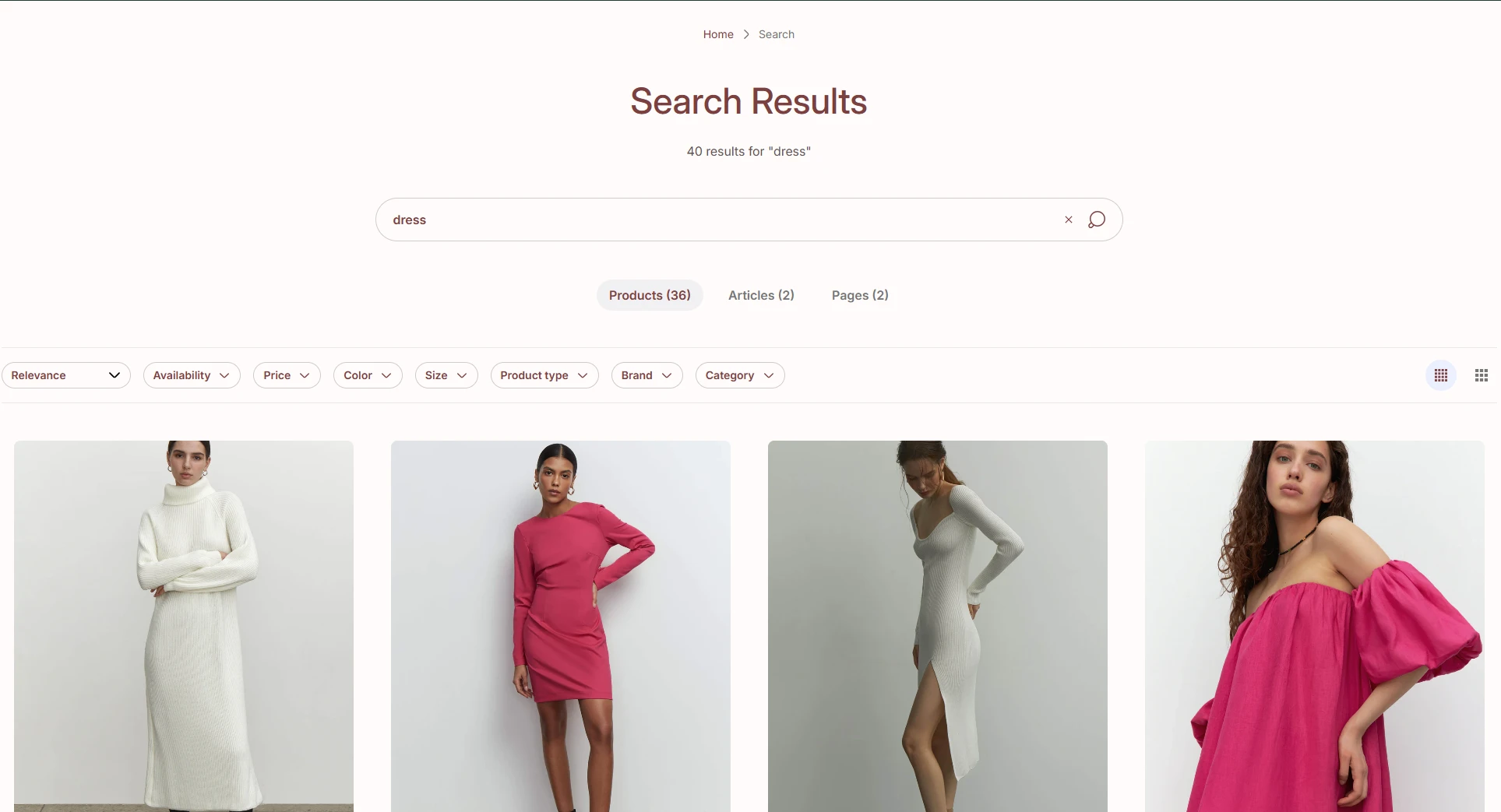 search results