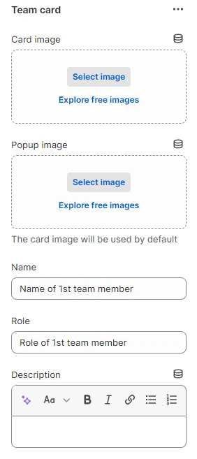 Blocks settings
