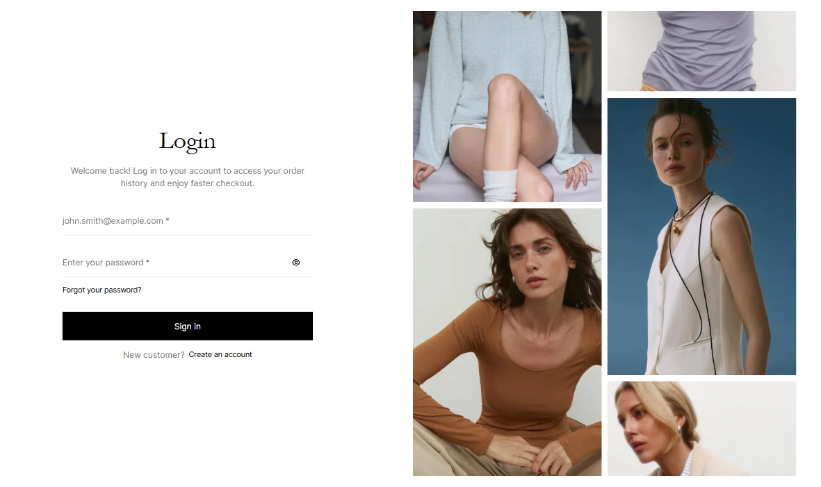 login page