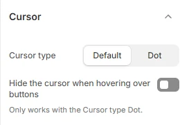 cursor setting