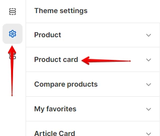 Product card settings