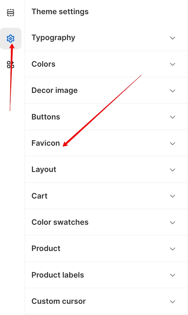 Favicon settings