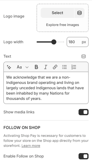 footer store info block