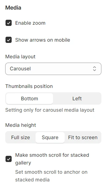 Media setting