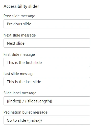 General Accessibility slider