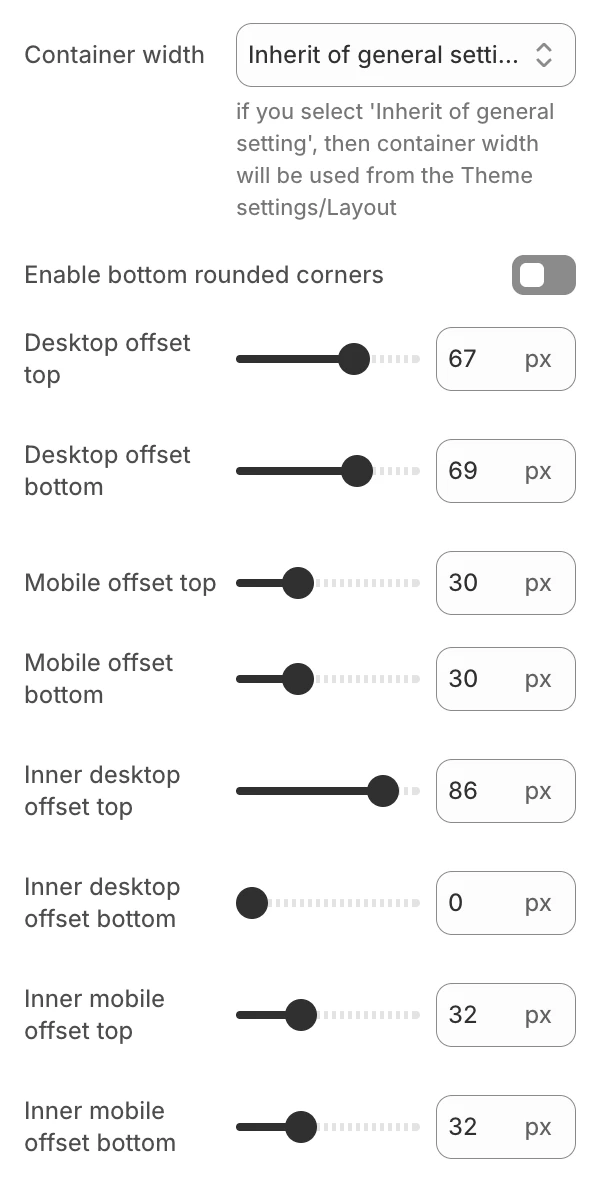 Contact template layout