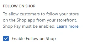 Footer (Follow on Shop CTA)