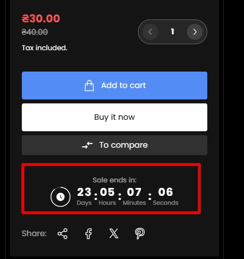 PDP block countdown timer