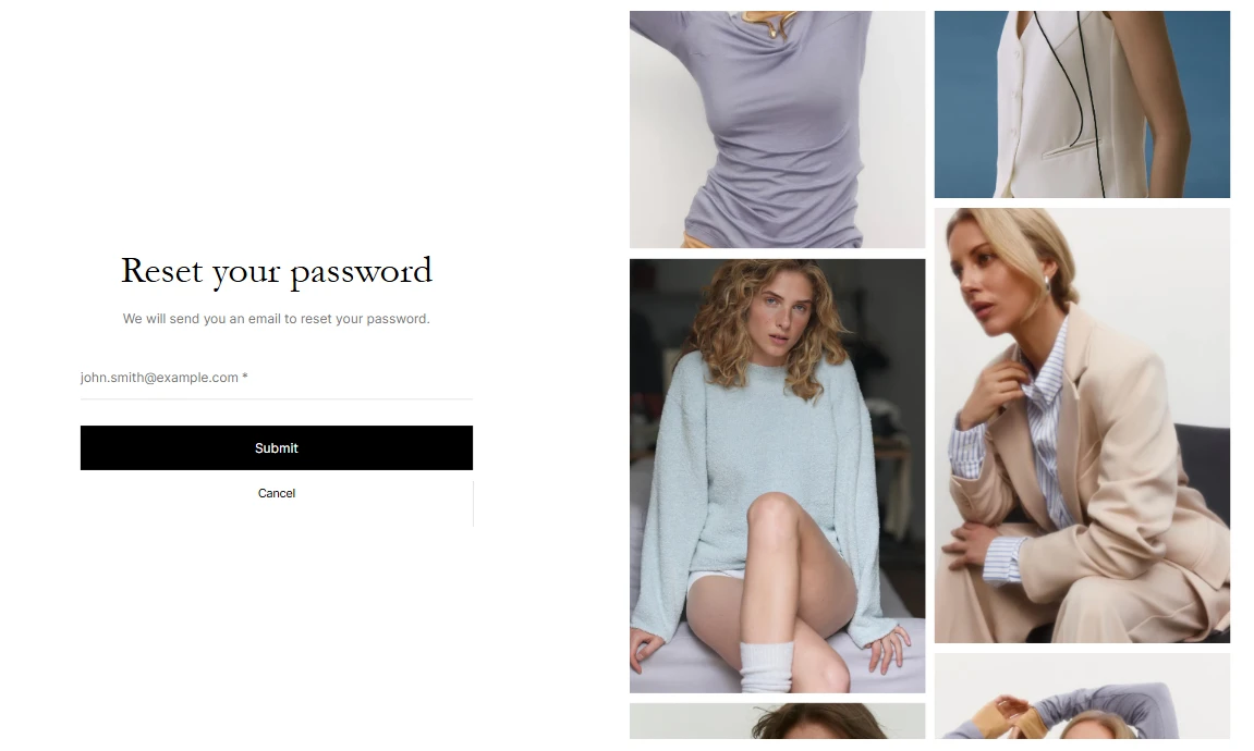 reset password