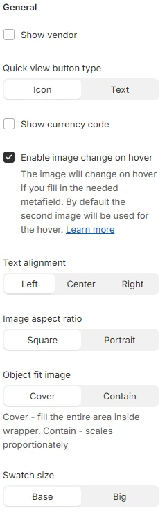 general settings