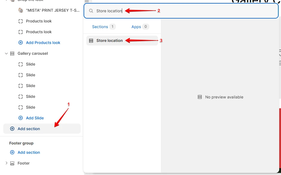 Adding a section