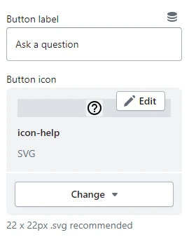 Featured product / product template (Block Ask a question. Button settings)