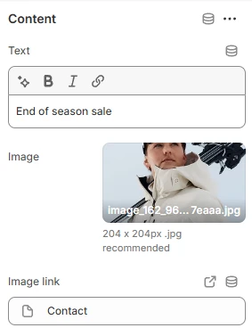ticker block settings